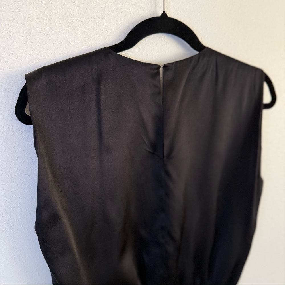 Amanda Uprichard 100% Silk Black Cocktail Evening Dress Minimalist Size M - Picture 10 of 13